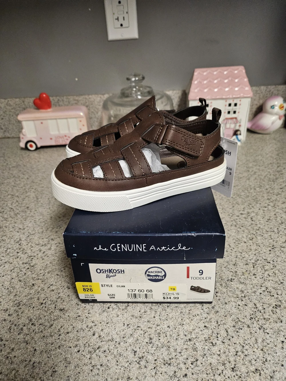 OshKosh B'gosh Brown Kids Sandal Sneakers - Toddler
